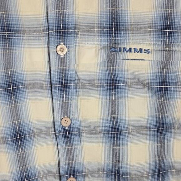Simms Fishing Shirt Button Down Plaid Vented 2XL - Picture 3 of 11